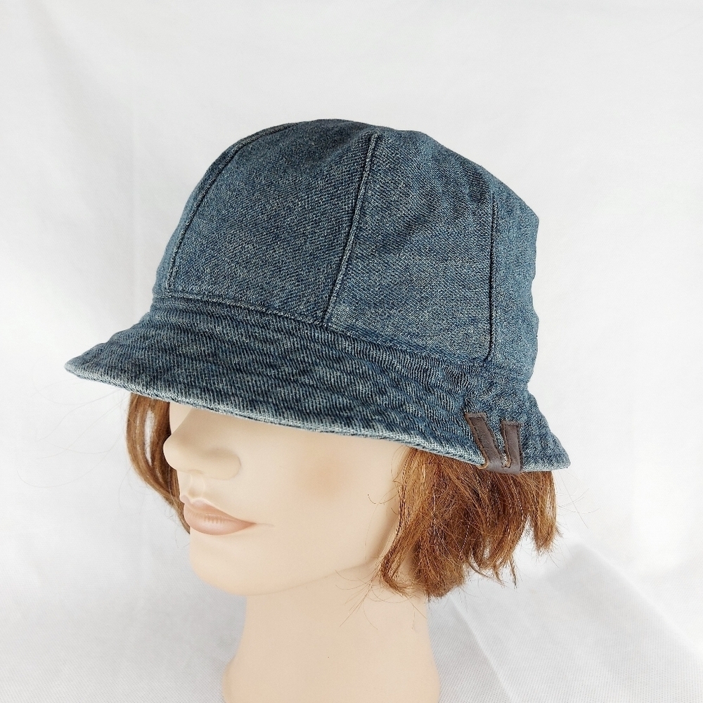 Kangol Blue Denim Lahinch Cotton Bin Bucket Hat Cap RARE VTG Unisex